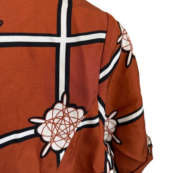 Fossil | Size 4 Galaxy Solar System Dress Burnt Orange Short Sleeve Striped - Picture 10 of 11